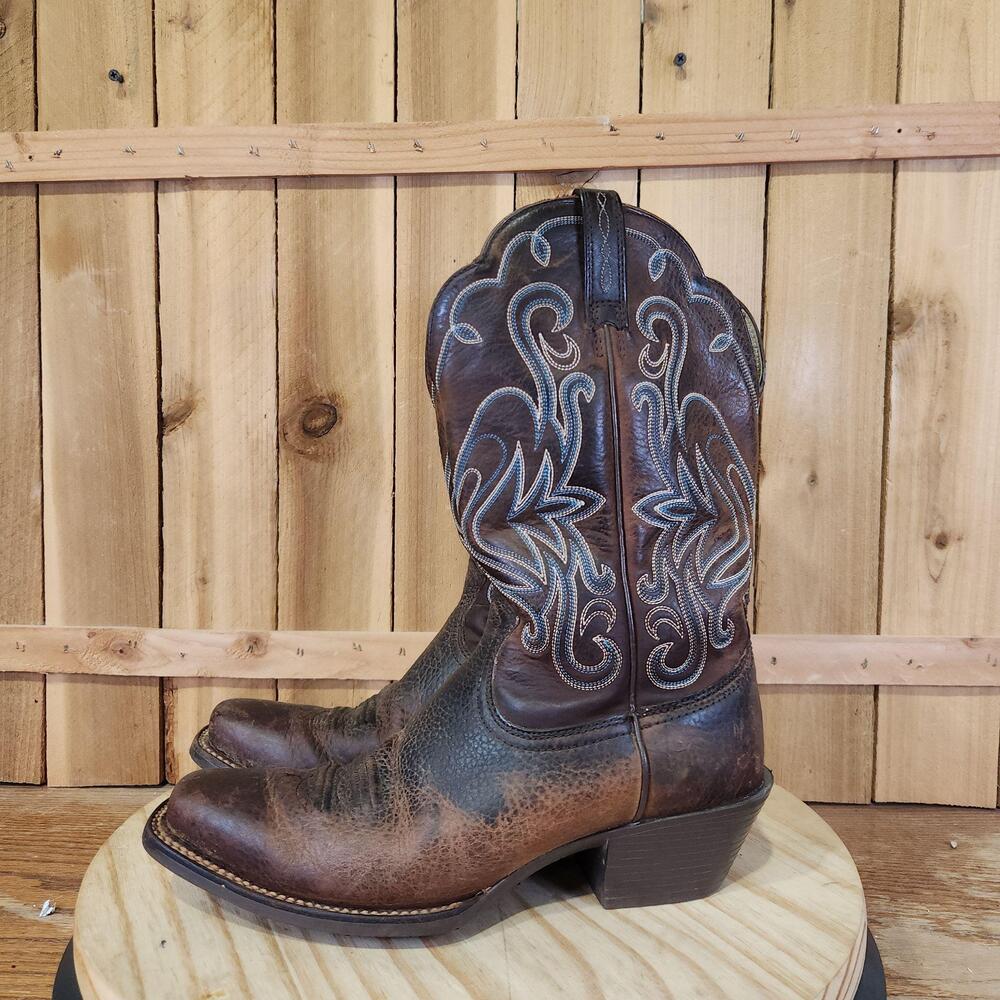 Ariat Legend Western Boots Womens 8.5 B Brown Leather Square Toe Cowboy Rodeo